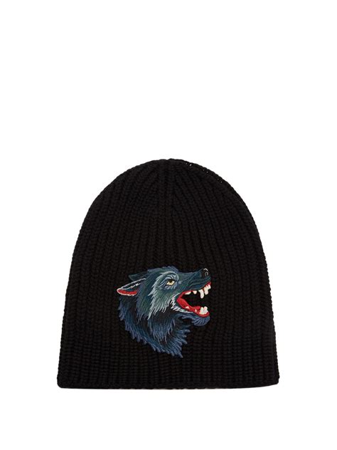 gucci wool hat with wolf|Gucci beanie hat.